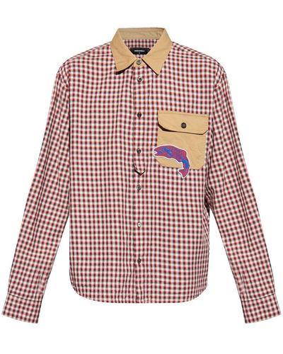 DSquared² Plaid-check Pattern Cotton Shirt - Red