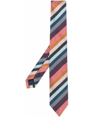 Paul Smith Diagonal-stripe Silk Tie - Blue
