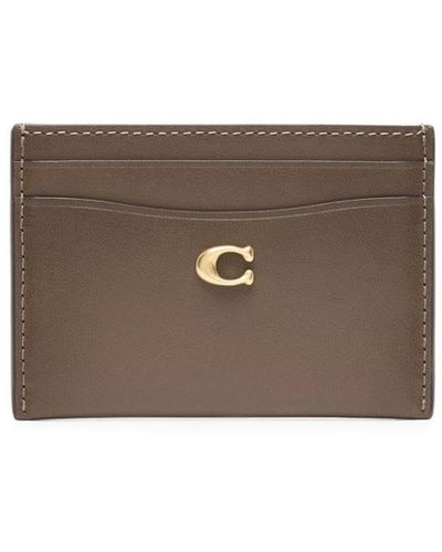 COACH Logo-plaque Leather Cardholder - Brown