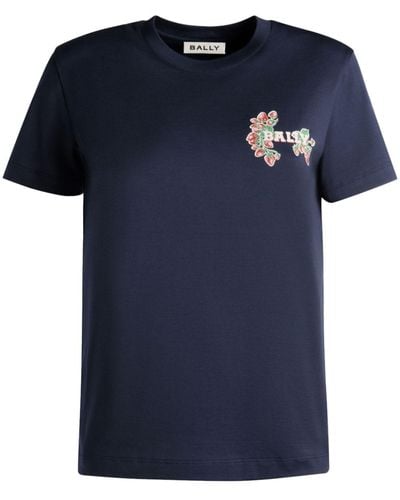 Bally T-Shirt mit Erdbeeren-Print - Blau