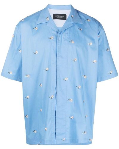 Viktor & Rolf Sequin Embellished Short-sleeved Shirt - Blue