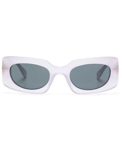 Marc Jacobs Eckige Sonnenbrille mit Logo - Blau