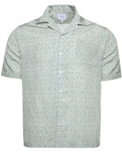 Rhude Cravat ジオメトリックパターン シルクシャツ - ブルー