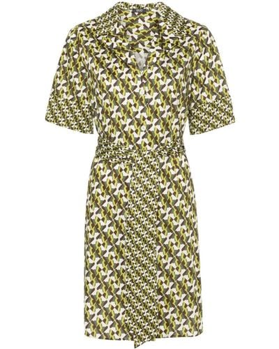 Liu Jo Gürtel-Hemdkleid mit geometrischem Print - Grün