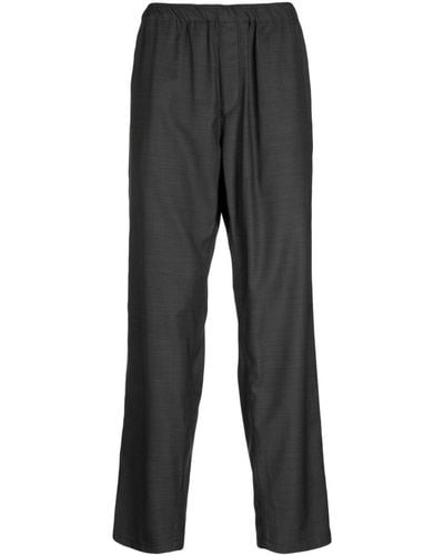 Undercover Elasticated-waistband Wool Straight-leg Trousers - Grey