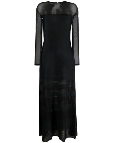 Ralph Lauren Collection Semi-doorzichtige Maxi-jurk - Zwart