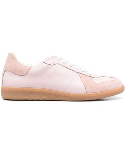 SCAROSSO Tilda Panelled-leather Trainers - Pink