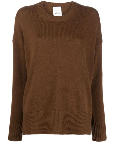 Allude Drop-shoulder Cashmere Sweater - Brown