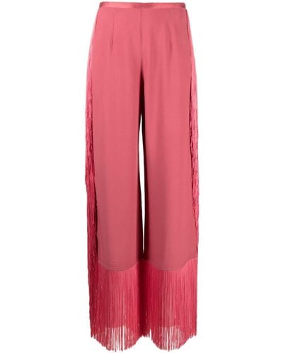 ‎Taller Marmo Nevada Fringed Straight-leg Trousers - Red