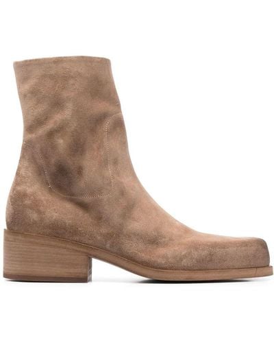 Marsèll Square-toe Ankle Boots - Brown