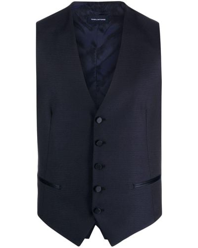 Tagliatore V-neck Button-down Waistcoat - Blue