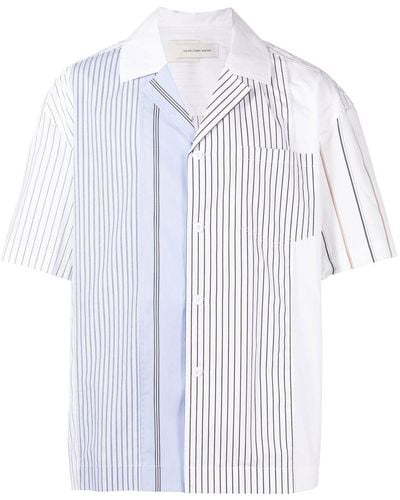 Feng Chen Wang Camisa a rayas con manga corta - Blanco