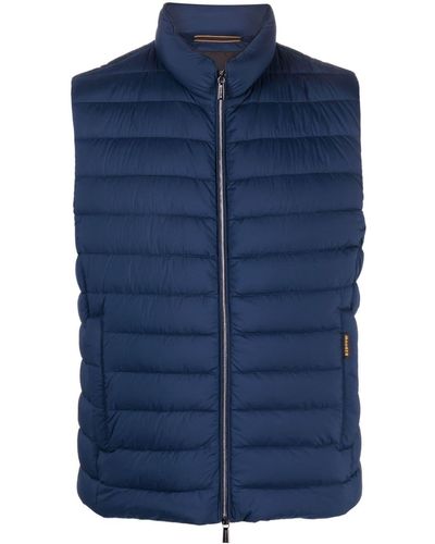 Moorer Quilted Zipped Gilet - Blue