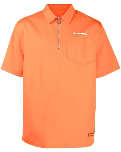 Heron Preston ロゴプリント ツイルポロシャツ - オレンジ