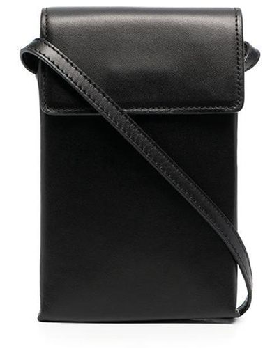 Sandro Pouch Leather Shoulder Bag - Black