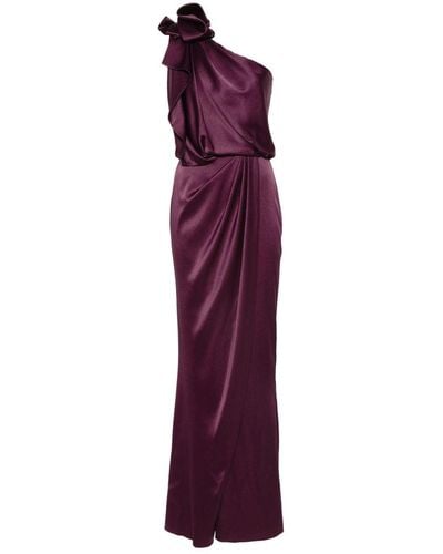 Gemy Maalouf Satin Maxi Dress - Purple