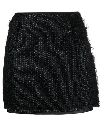 Lanvin Minijupe métallisé en tweed à coupe évasée - Noir