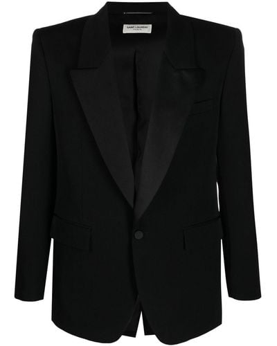 Saint Laurent Vestido con botones - Negro