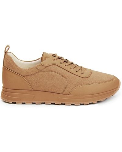 12 STOREEZ Panelled Lace-up Trainers - Brown