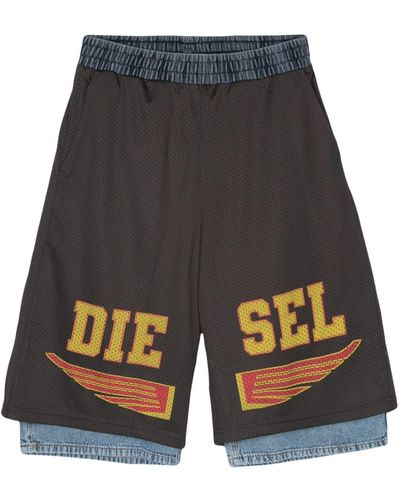 DIESEL Shorts P-Ecky a gamba ampia - Grigio