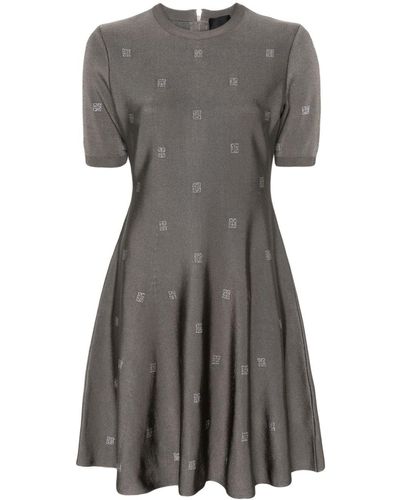 Givenchy 4g-motif Flared Minidress - Gray