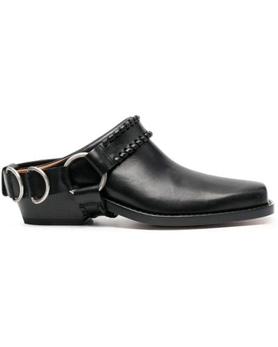 Buttero Square-toe Leather 45mm Mules - Black