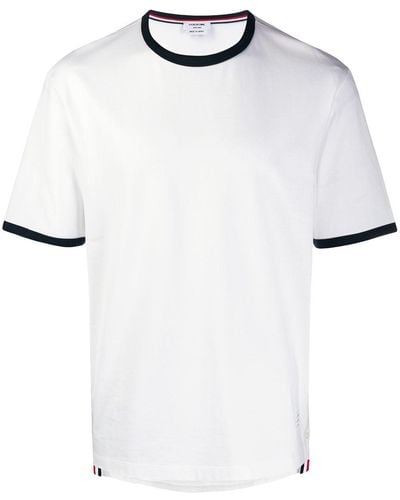Thom Browne T-Shirt mit Kontrasträndern - Weiß