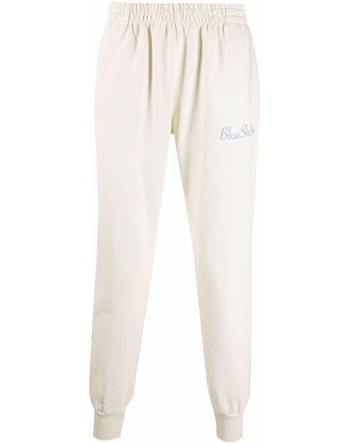 BLUE SKY INN Logo-embroidered Cotton Track Trousers - Natural