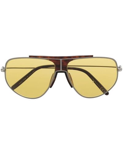 Tom Ford Gafas de sol con montura redonda - Amarillo