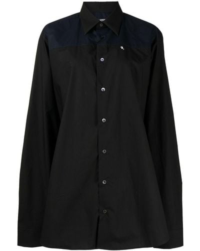 Raf Simons Embroidered Lettering Cotton Shirt - Black