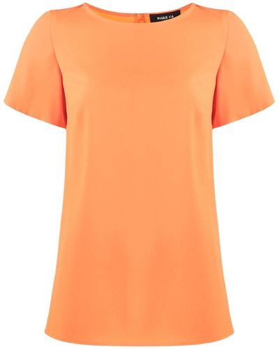 Paule Ka Ausgestellte Bluse aus Satin - Orange