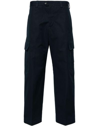 PT Torino Straight-leg cotton cargo trousers - Blau