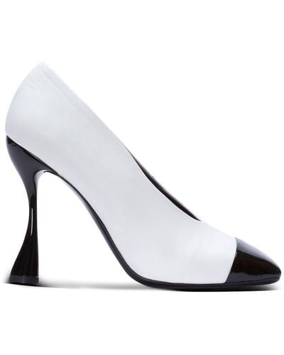 Balmain Eden 95mm Patent Leather Court Shoes - White