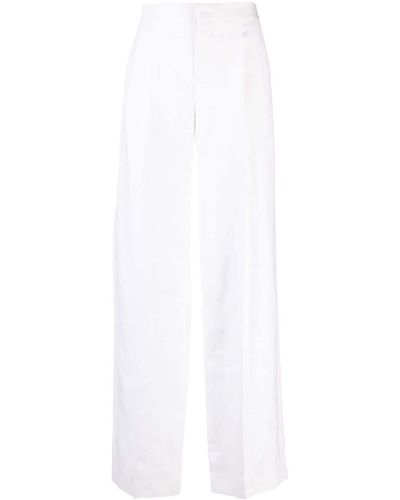 Chloé Wide-leg Linen Pants - White