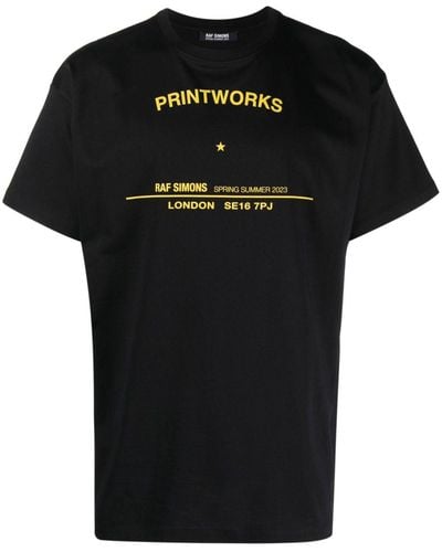 Raf Simons Slogan-print Cotton T-shirt - Black