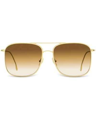 Victoria Beckham Vb 202s Square-frame Sunglasses - Natural