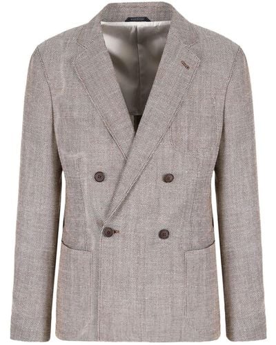 Giorgio Armani Upton Line Double-breasted Jacket Clothing - Gray