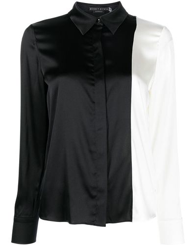 Alice + Olivia Top Met Plakkaat - Zwart