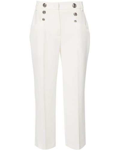 Liu Jo Tailored Mid-Rise Trousers With Buttons - White