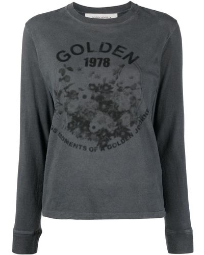 Golden Goose Ilva Logo Print Long-sleeve T-shirt - Black