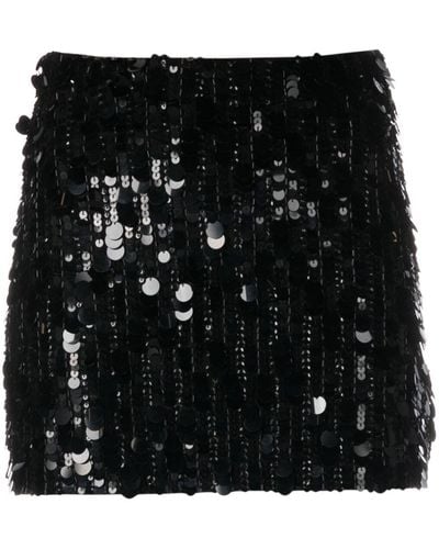 P.A.R.O.S.H. Sequin-embellished Miniskirt - Black
