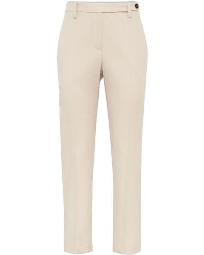 Brunello Cucinelli Tapered Tailored Trousers - Natural