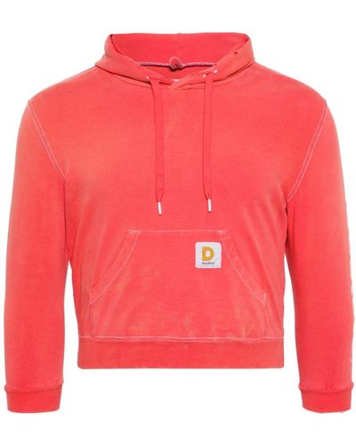 Doublet Cropped Cotton-blend Hoodie - Red
