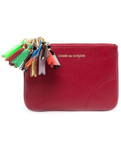 Comme des Garçons Zip-detailing Leather Wallet - Red