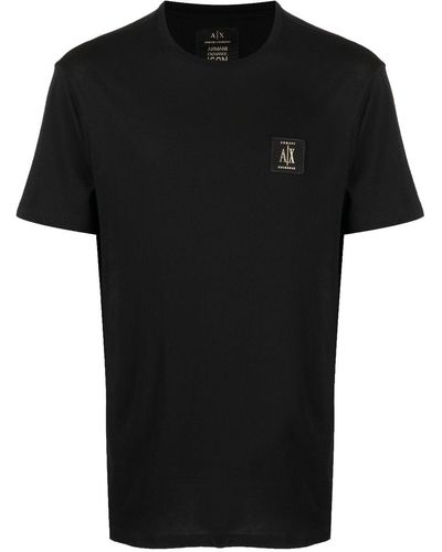 Armani Exchange ロゴパッチ Tシャツ - ブラック