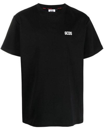 Gcds Logo Print Cotton T-shirt - Black