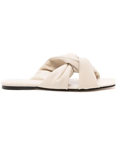 STUDIO AMELIA Pillow Loop Flat Sandals - White