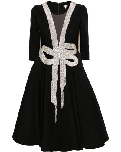 Loulou Crystal-embellished V-neck Midi Dress - Black