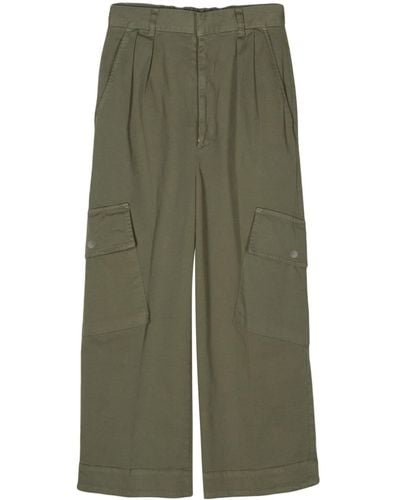 ..,merci Pleat-detail Cropped Trousers - Green