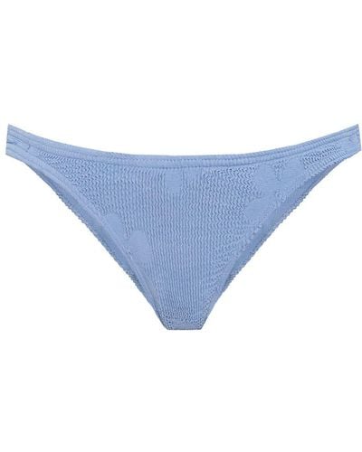 Bondeye Bound Seersucker-floral Bikini Bottoms - Blue